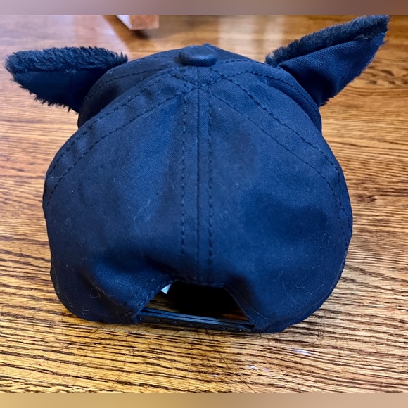 Claire's Black Cat Trucker/Baseball cap w/ furry cat ears and adjustable back - Picture 2 of 3